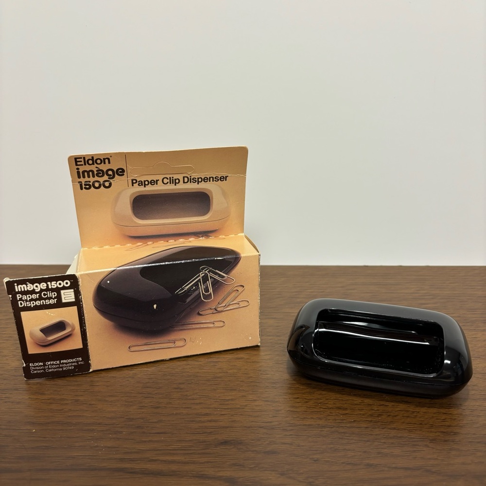 1981 Eldon Office Products Imàge 1500 Desk Top Ebony Black Paper Clip Dispenser
